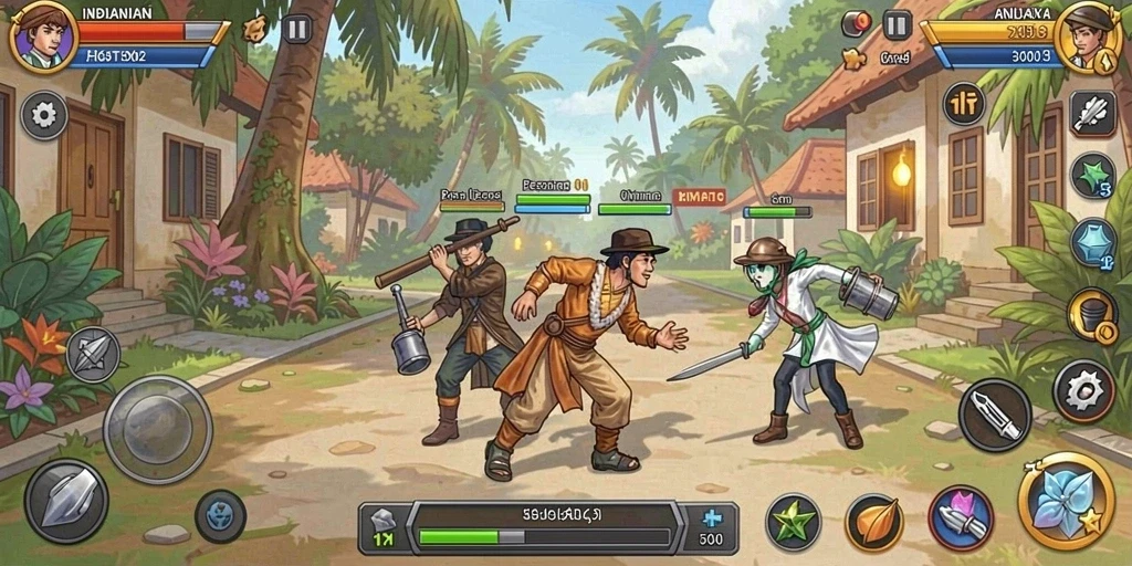 Tangkapan layar pertama menunjukkan karakter utama dalam aksi.