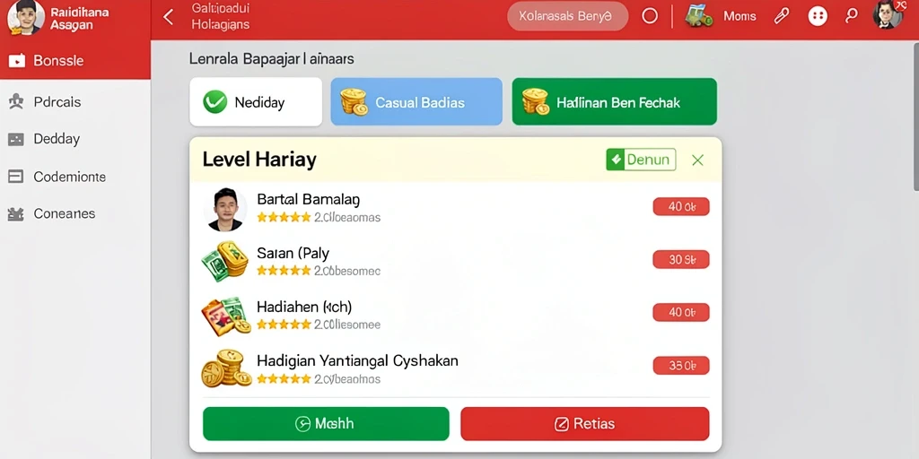 Screenshot menunjukkan berbagai karakter menarik dalam SURGA77.